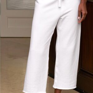 Frank & Eileen Size Small White Catherine Favorite Cropped Sweatpants Relaxed